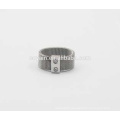 Fashion CZ Stone Crystal Stainless Steel Mesh Ring